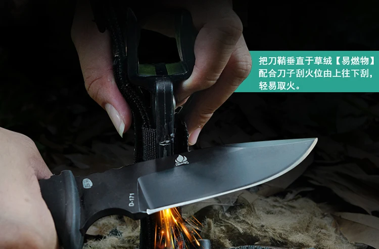 HX на открытом воздухе резиновая ручка Forge D2 стальной нож с фиксированным лезвием 60HRC походные ножи для выживания инструмент