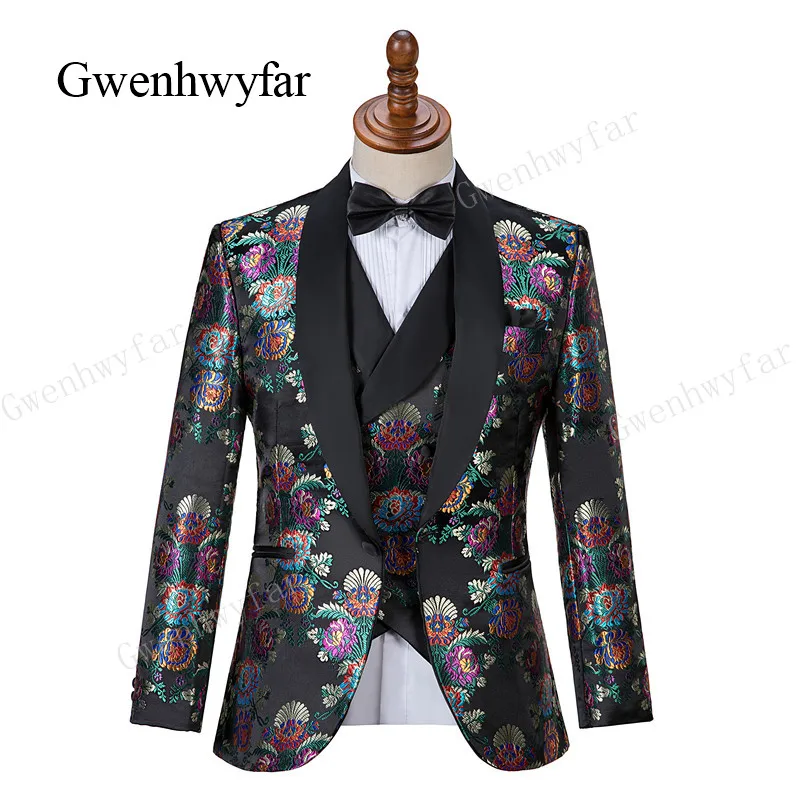 Gwenhwyfar 2019 новый последний свадебный пиджак итальянский черный однобортный жилет