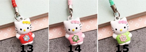 Мультфильм рисунок «Hello Kitty» телефон ремешок Мобильный Ремень для телефона декоративные ремешки для iPhone Универсальный 15 видов на выбор 100 шт./лот