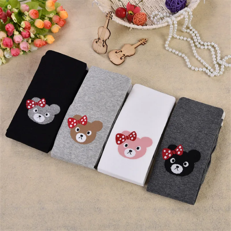 

Spring Autumn Children Girls Cute Cartoon Bear Stockings Knitting Baby Pantyhose Kids Tights Princess Tights