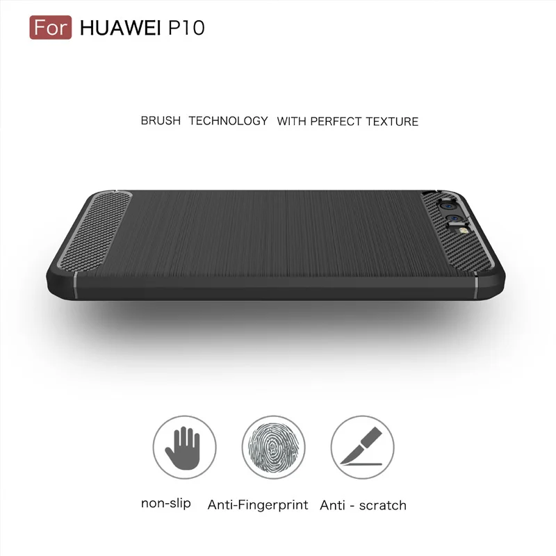 Soft Carbon Fiber Cases for Huawei P10 Case Shockproof Armor Fundas Capa Coque Cover Silicone | Мобильные телефоны и