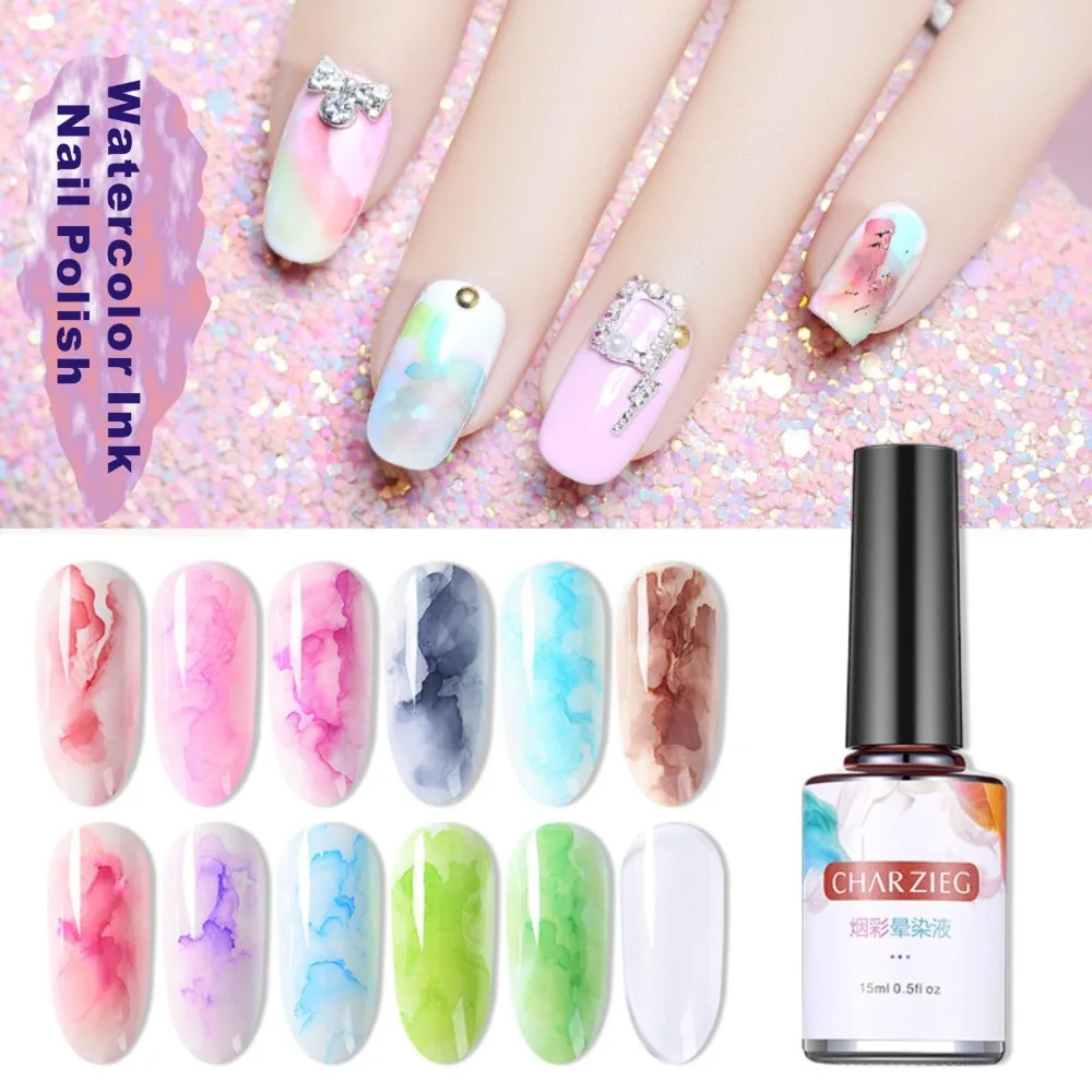 1PC15ml акварельные чернила лак для ногтей набор гель с рисунком цветения эффект