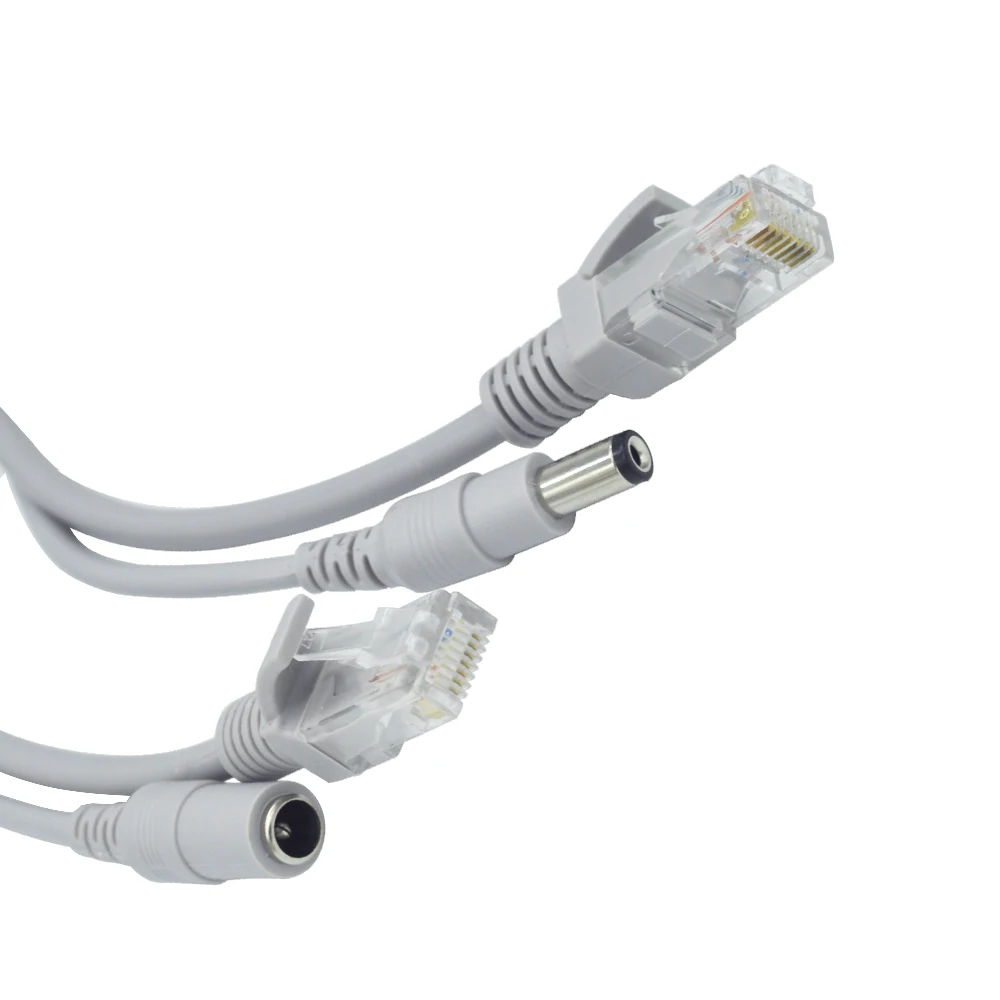 Кабель Ethernet OUERTECH 20 м RJ45 + DC CAT5/ сетевой кабель CCTV Lan для ip камеры NVR цветная