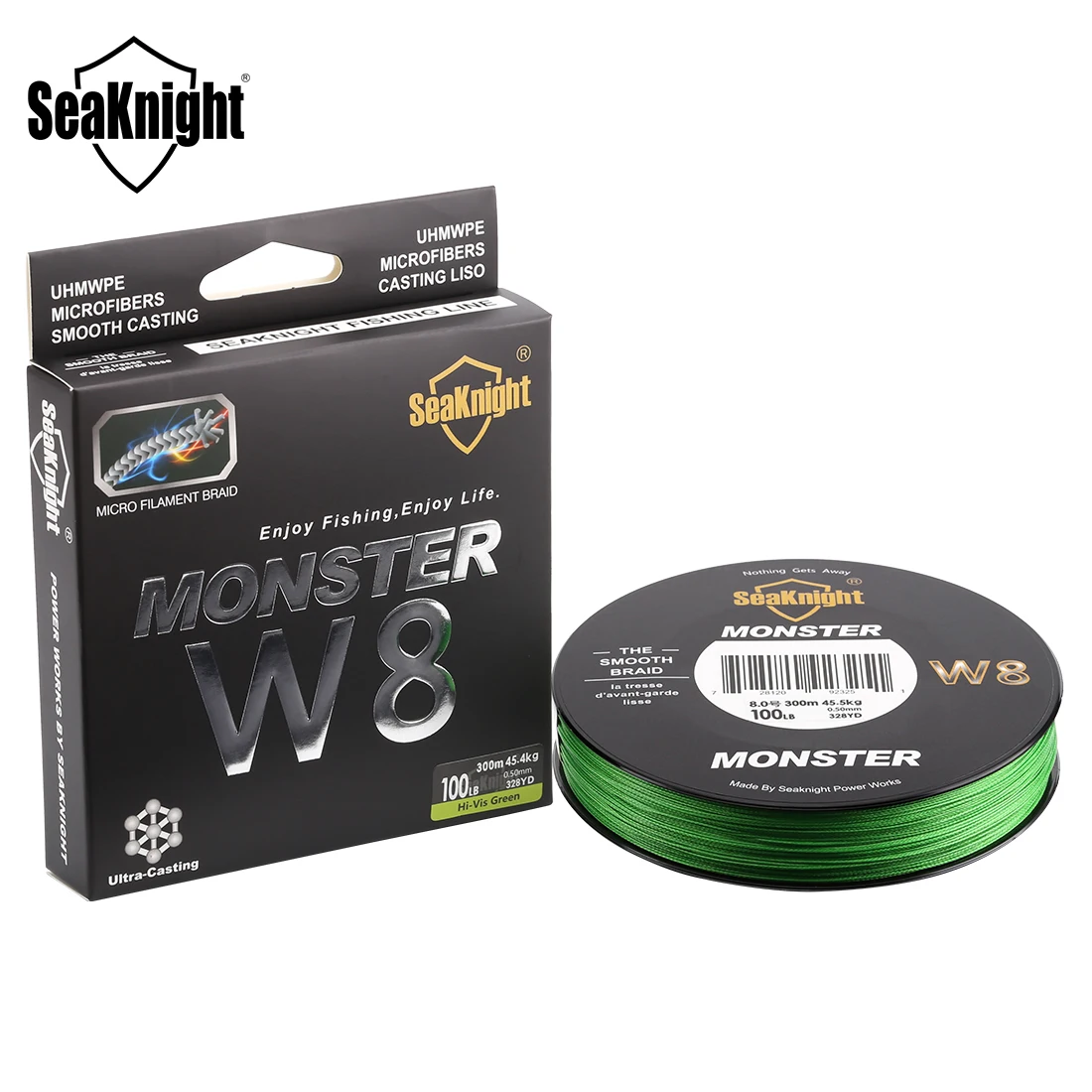 Seaknight MONSTER W8 8 нитей плетеная леска 150M 300M 500M плетенка для рыбалки 15-100LB плетеный шнур для рыбалки Мультифиламентная линия плетёная леска за карповая рыбалка нить для рыбалки леска для зимней рыбалки