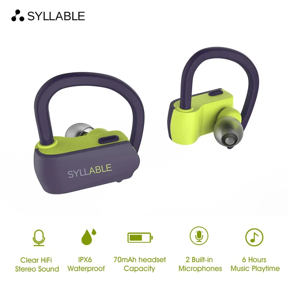 Оригинальные SYLLABLE D15 bluetooth V5.0 наушники 6 часов шумоподавление 70 мАч бас гарнитура
