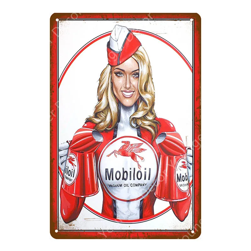 YD4437F Винтажный Тексако двигательные масляные знаки Sky Chief Mobil Castrol BP металлический плакат настенная художественная живопись плита гараж газо-бензиновый Декор - Цвет: YD4437F