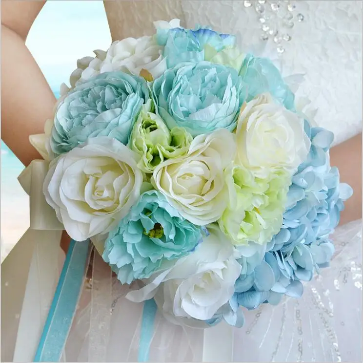 

Crystal Bridal Bouquets Women Wedding Artificial Flower Bouquet Studio Wedding Holding Flowers D467