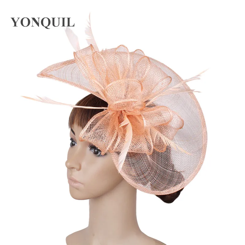 Дерби sinamay шапки для женщин Гонки аксессуары для волос Необычные fascinators свадьбы свадебный головной убор 20 цветов SYF278