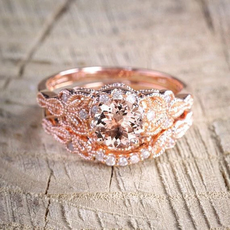 rose gold 2 шт./компл. новые розовые золотые браслеты с Цвет Нержавеющая сталь кольца для мужчин и женщин прозрачного хрусталя бабочка палец Свадебная вечеринка кольца ювелирные изделия - Цвет основного камня: rose gold