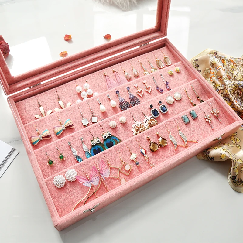 ANFEI Fashion jewelry Accessories box plate stud earring earrings storage case ring wedding birthday gift Free shipping Z1231 | Украшения и