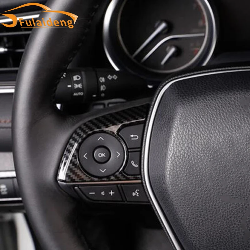3pcs For Toyota Corolla Hatchback 2019 ABS Carbon fiber Chrome red Steering Wheel Decoration Cover Trim Car Styling Accessories |