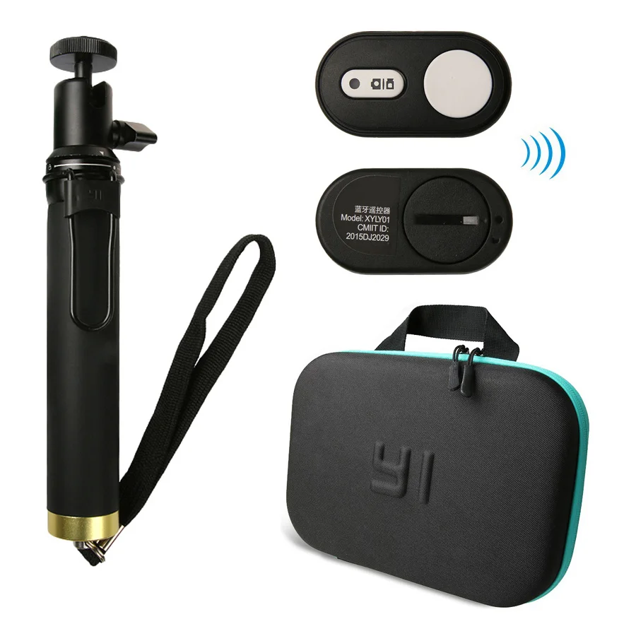 Stick Bag Remote Выдвижной монопод с Bluetooth, пульт дистанционного управления, селфи-палка, штатив для камеры Xiaomi Yi Xiaoyi 4K 4k+ Yi Lite и сумка для экшн-камеры - Цвет: Stick Bag Remote
