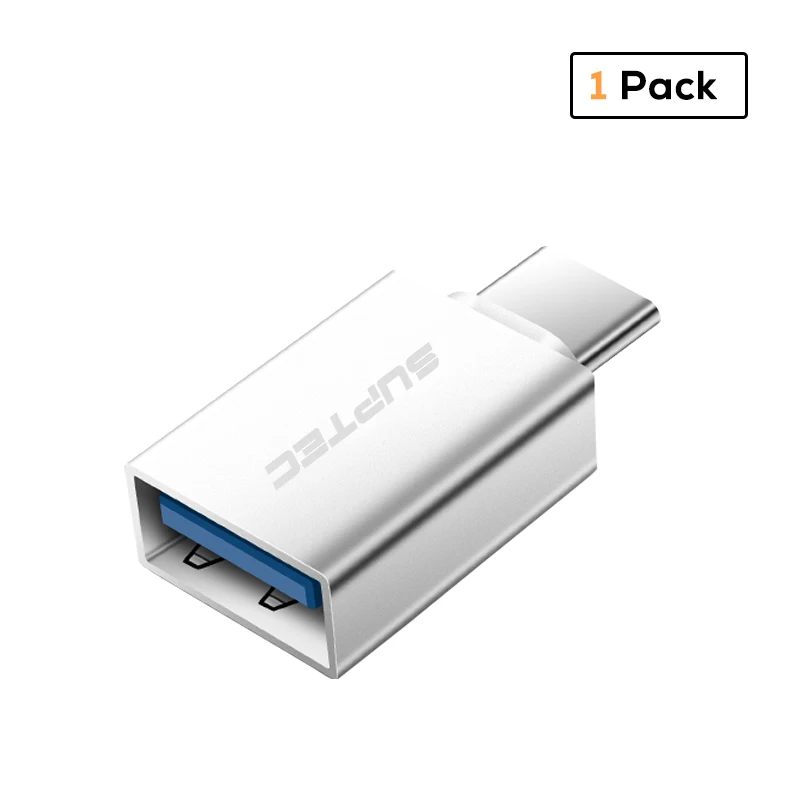 1 Pack Silver SUPTEC usb type C OTG адаптер USB C на USB 3,0 OTG type-C конвертер для Macbook samsung S9 S8 huawei mate 20 P20 USB-C разъем - Цвет: 1 Pack Silver