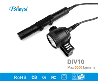 Светодиодный светильник рь для дайвинга Brinyte DIV10 CREE XML2 1 2 лм фонарь подводного