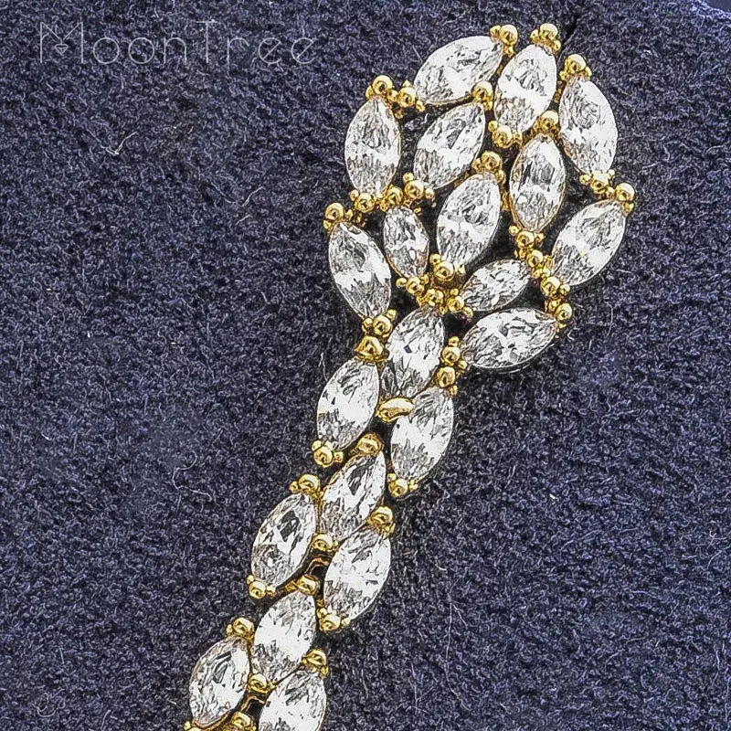 MoonTree 85mm Luxury Snake Shape Gold Color AAA Cubic Zircons Copper Long Earrings Max Brincos Party Holiday Fashion Jewelry | Украшения и