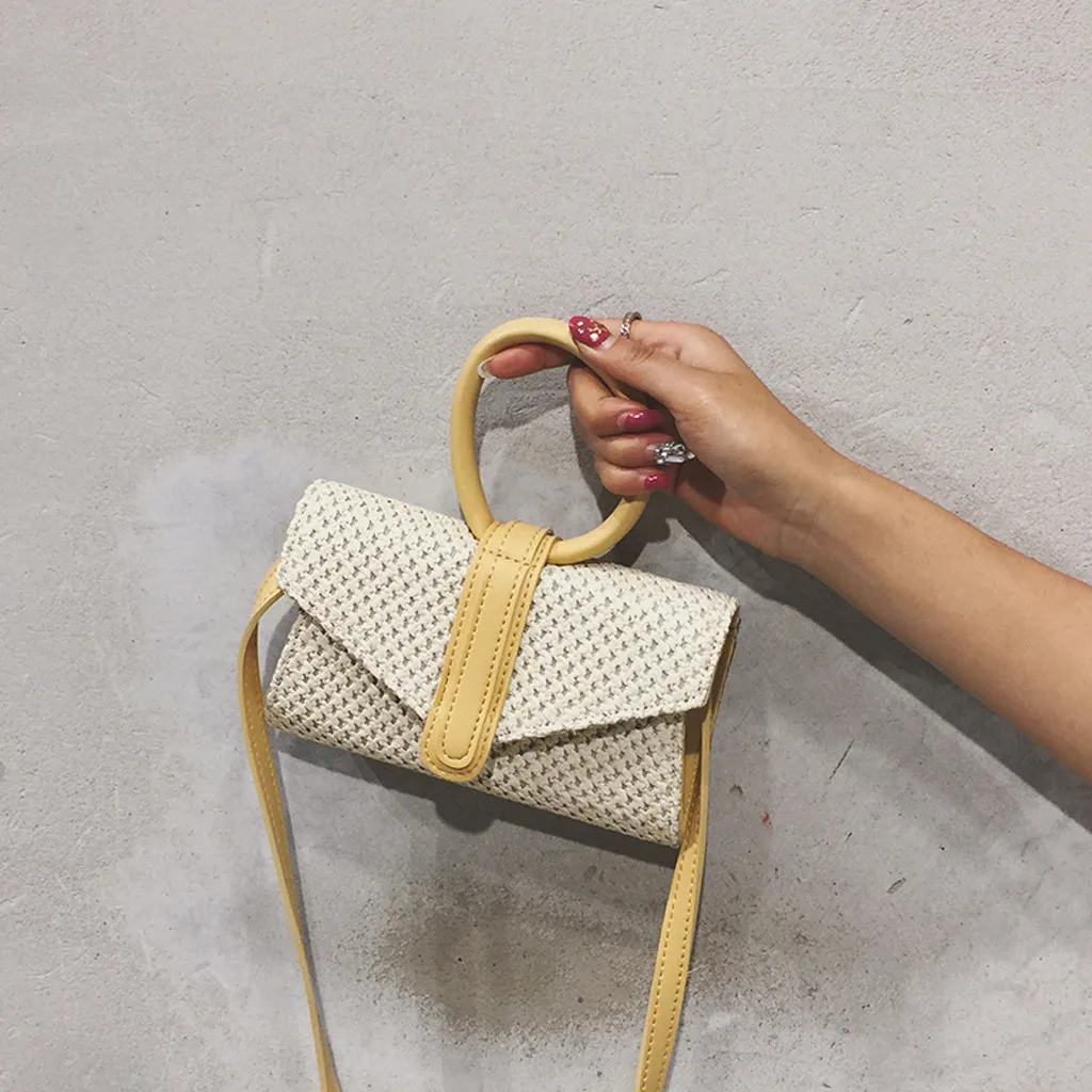 

OCARDIAN Handbags Fashion Women Summer 2019 Retro Weave Handle Bag Messenger Bags Crossbody Shoulder Bag Totes Designer June5