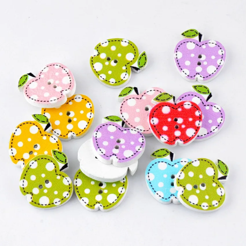 50 шт. деревянные пуговицы в форме яблока 20 х21 мм|button player|button oysterbutton earings |