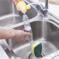 dish washing tool cleaning brush soap dispenser handle refillable bowls cleaning sponge brush for kitchen organizer accessories