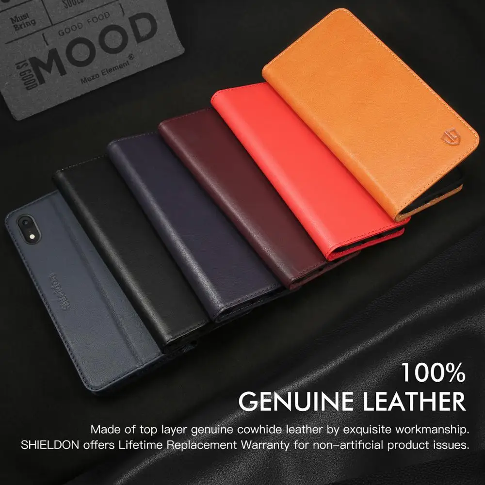Чехол Кошелек SHIELDON для iPhone XR с натуральной кожей 【кредитная карта holder【rfid
