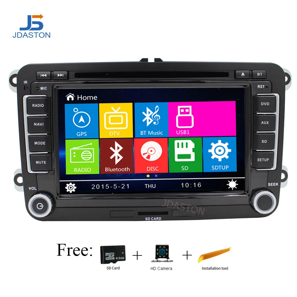 JDASTON Wince автомобильный dvd плеер для VW фары Volkswagen Jetta Sagitar Caddy Touran madotan Bluetooth Радио RDS GPS