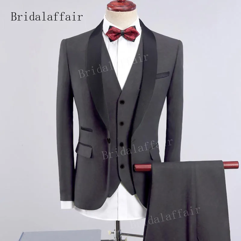 Bridalaffair дизайн мужской розовый смокинг мужской костюм комплект из 3 предметов деловые костюмы для мужчин жениха Свадебные костюмы(Блейзер+ брюки+ жилет