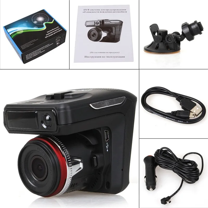 3 в 1 автомобиль Антирадары + DVR GPS трекер Регистраторы Full HD 1280x720 P 30fps 2.4&quot TFT