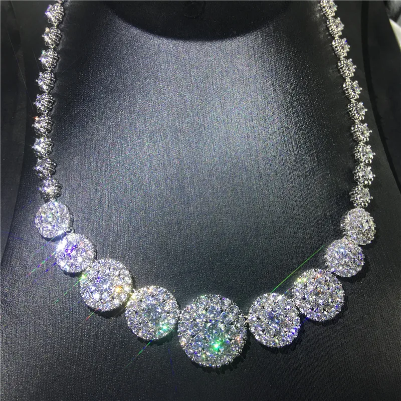 Массивное ожерелье ручной работы с полным покрытием аааааа из белого золота