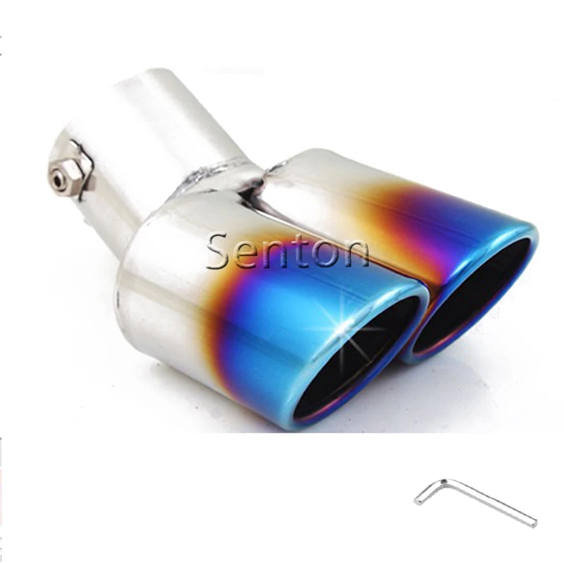 Автомобильный двойной наконечник выхлопной трубы глушителя для Honda Fit Ford Focus Fiesta