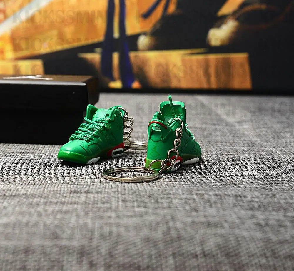 Дропшиппинг Air Jordan 6 Gatorade кроссовки брелки 1/6 масштаб 3D мини-кроссовки JORDAN Брелок Кукла аксессуар