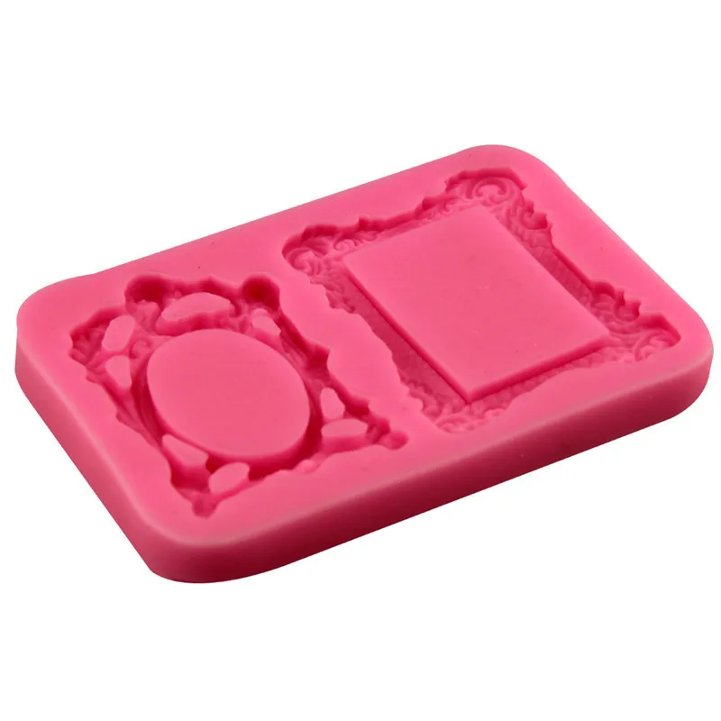 3D Фондант Торт винтажная рама для зеркала силиконовые формы приготовления пищи