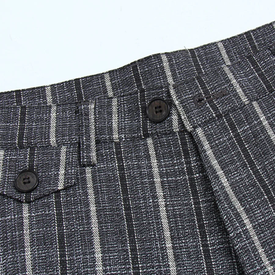 Костюм Мужской приталенный в полоску блейзер свадебный костюм из 3 предметов