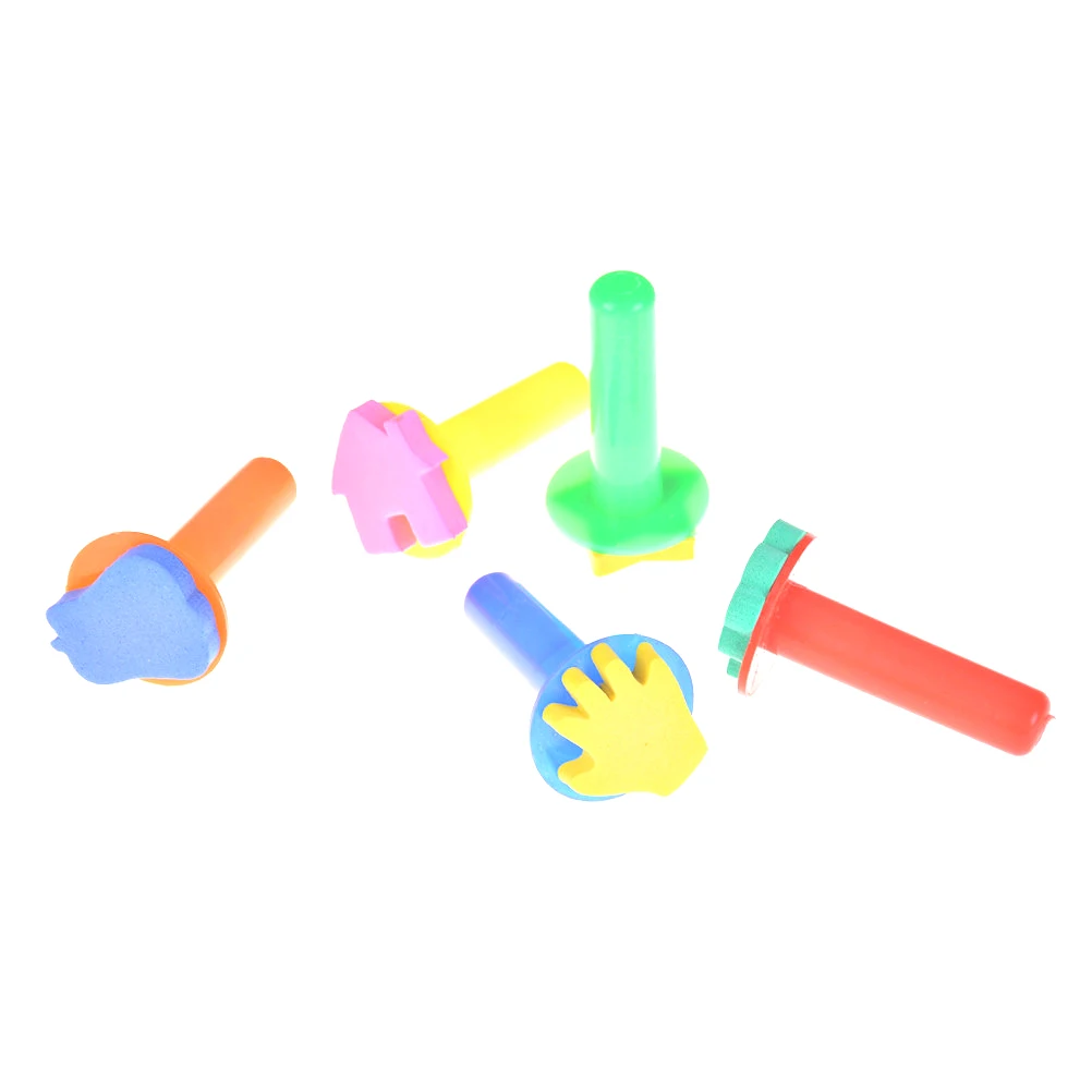 Randomly DIY Graffiti Sponge Brush Seal Painting Tool Plastic Handle Funny Kids Children's Drawing Toys 5pcs/set | Игрушки и хобби