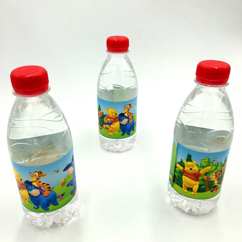 12 шт. Винни Пух бутылка для воды этикетка конфеты бар украшения Винни Пух бутылки наклейки Винни День рождения украшения