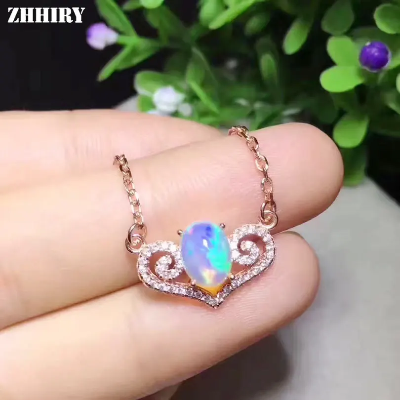 Женское Ожерелье с натуральным опалом ZHHIRY ювелирное изделие из настоящего
