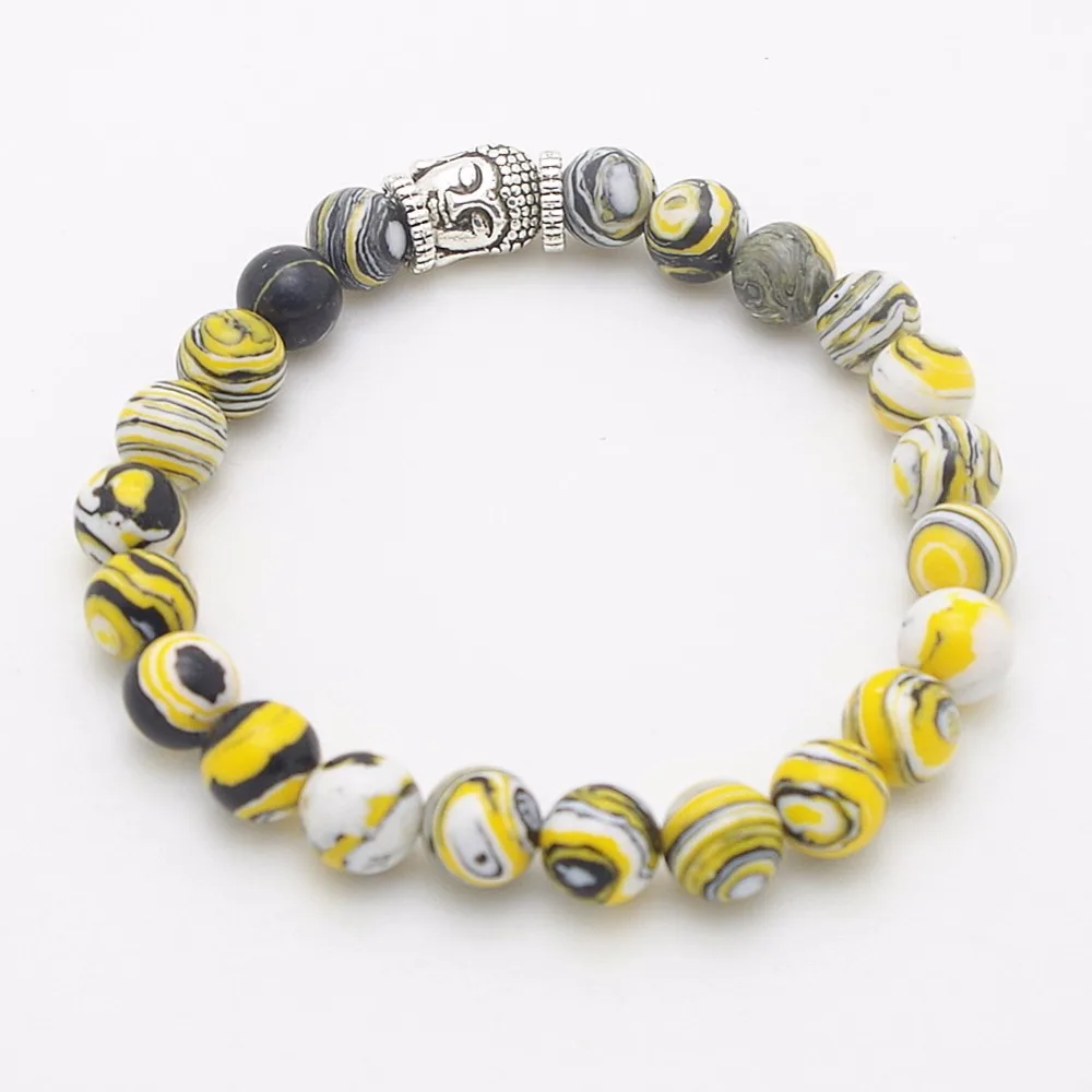 DIY Йога Энергия исцеления баланс чакра браслет натуральный камень бисера Будда