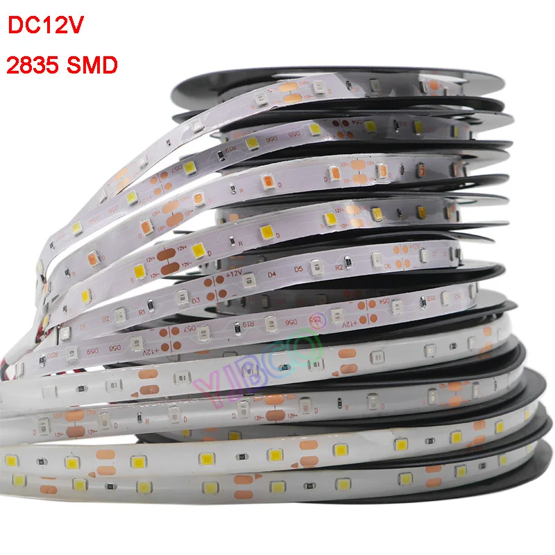 

5m 2835 5050 Led Strip light tape 60led/m RGB/White/Warm white/Red/Green/Blue/Yellow Led Strip Tape Lamp Diode Flexible DC12V