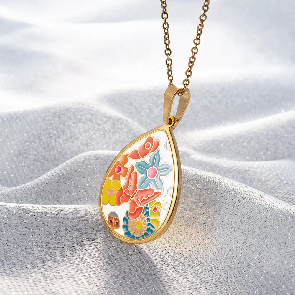 Винтаж Этническая Красочные бабочки нержавеющая сталь Ювелирные наборы для