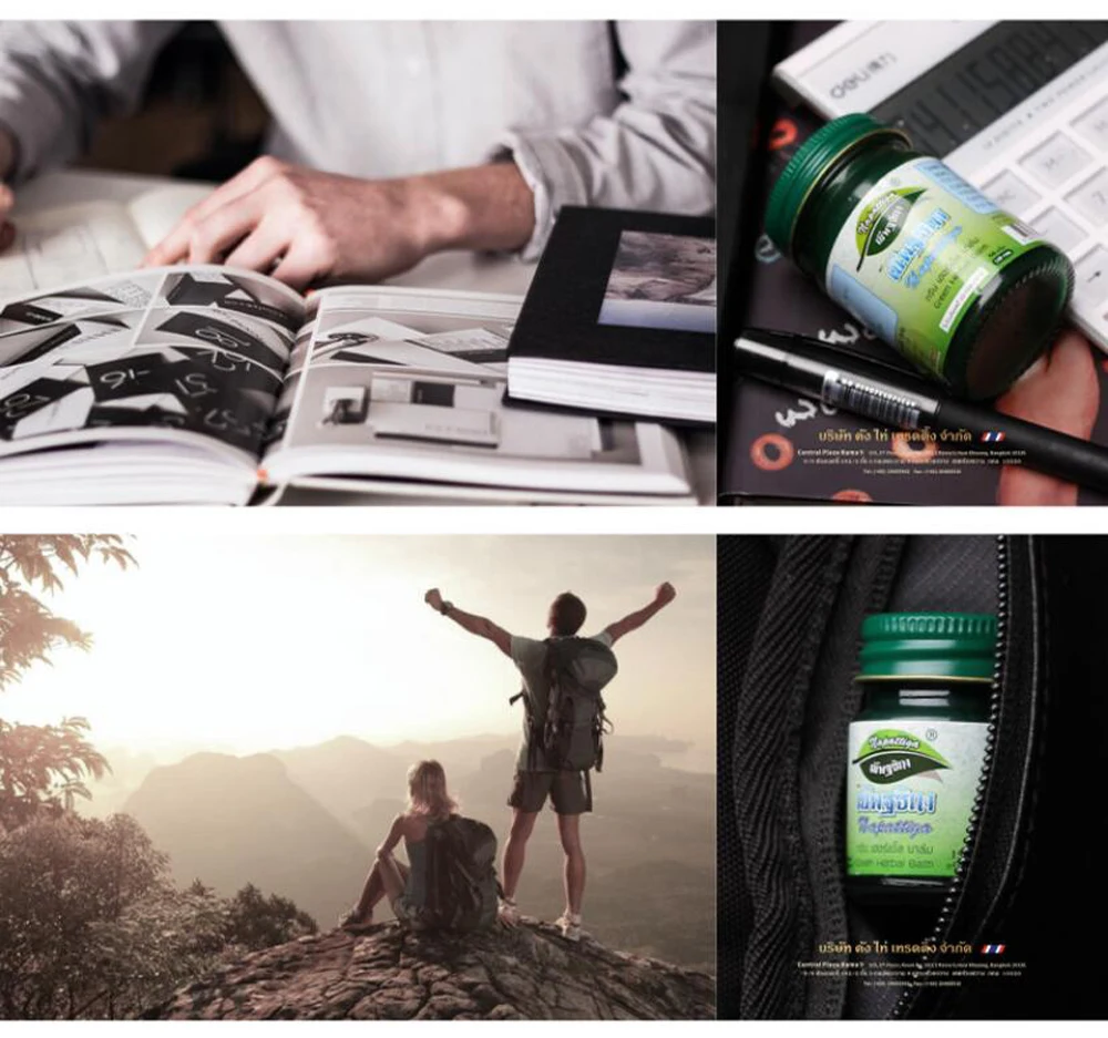 15g Napattiga Green herbal Balm Ointment Thailand Grass Ointment Muscle Pain Relief Ointment Soothe itchy mosquite bite scald