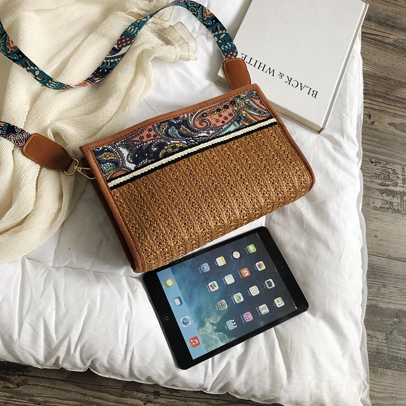 Модные летние пляжные сумки для женщин ручной работы плетёная ротанговая