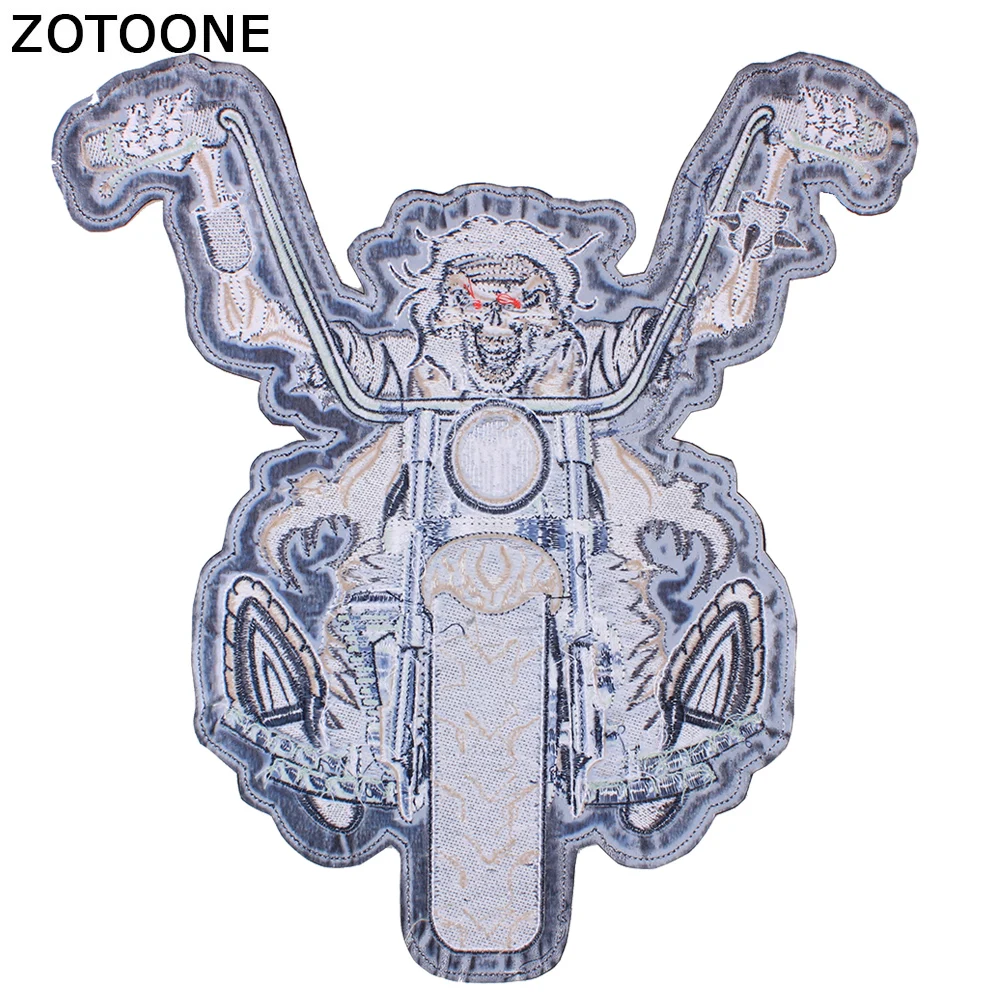ZOTOONE стильная панк нашивка с черепом Железная на большие Пластыри для спины шитье на одежду Орел велосипед вышивка нашивки для одежды значки