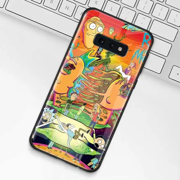 Рик и Морти чехол из закаленного стекла для samsung Galaxy S10 S10e S9 S8 S10 Plus Note 9 A50 A30 - Цвет: 003