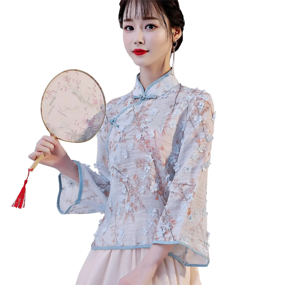 Шанхай история вышивка Цветочная рубашка китайская женская Изысканная