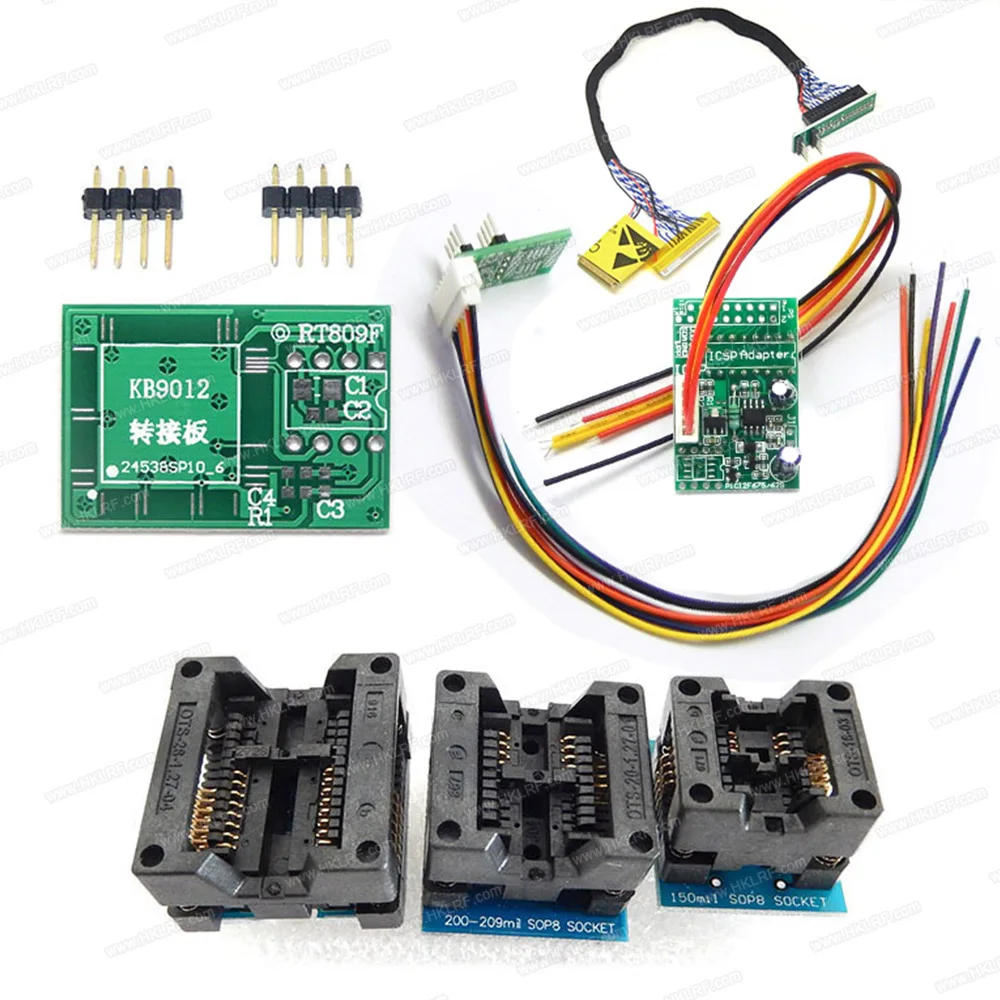 RT809F ISP программист все адаптеры SOP8 IC Clip материнская плата считыватель LCD+ PEB-1+ кабель EDID+ ISP заголовок