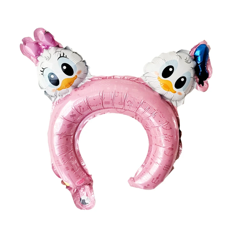 Pink Duck 20 шт., милая тиара в виде животных, повязка на голову, шар, лягушка, панда, лиса, тигр, кошка, детская игрушка для душа, украшение для дня рождения, свадьбы - Цвет: Pink Duck