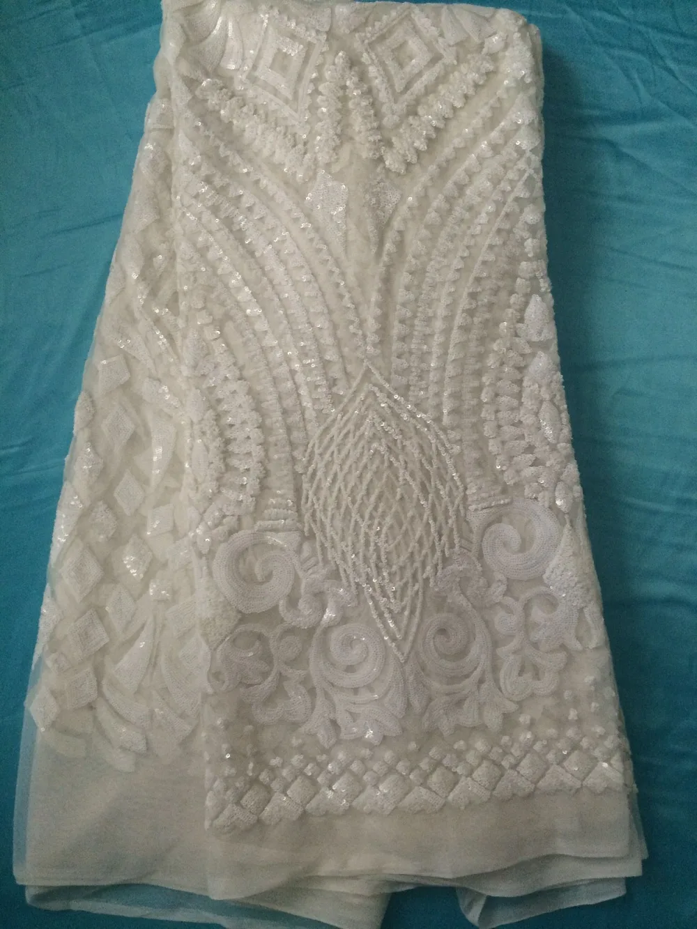 Белая высококачественная африканская Кружевная Сетка с вышивкой красивая