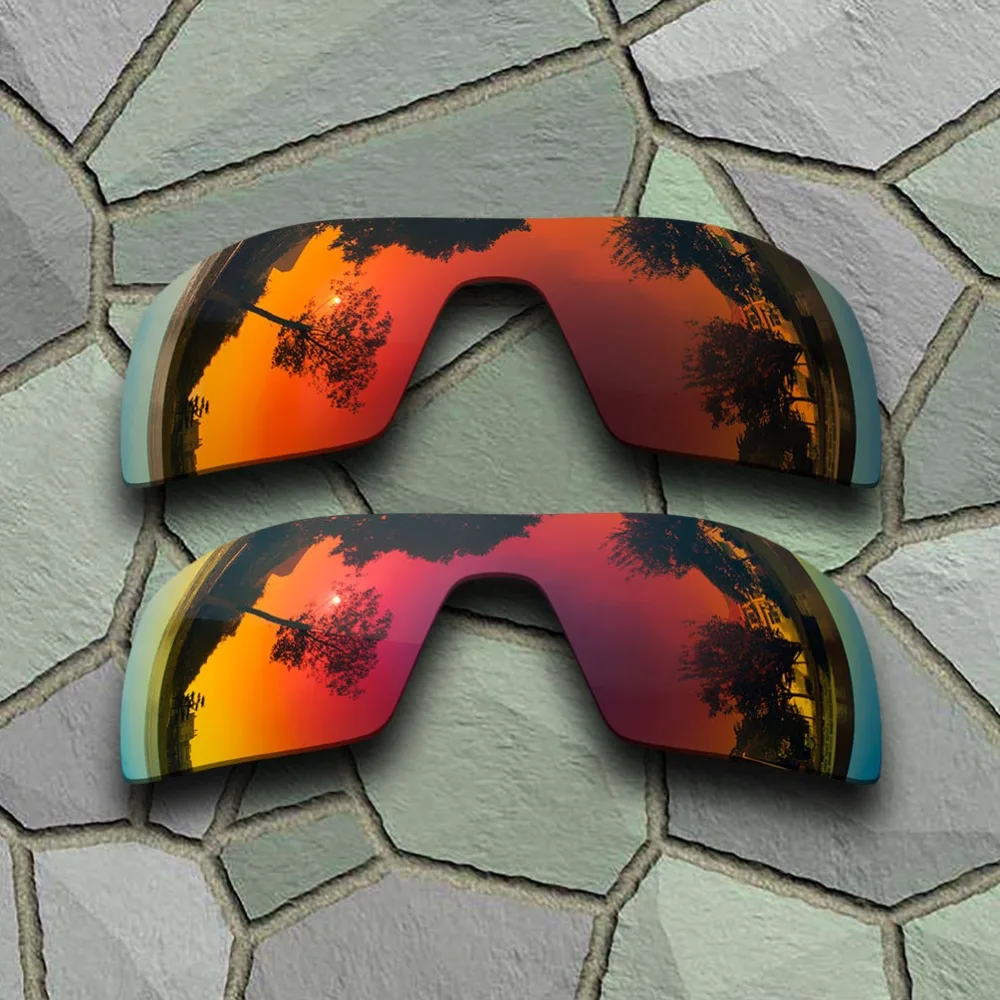 Red Orange&Violet Red Sunglasses Polarized Replacement Lenses for Oakley Oil Rig