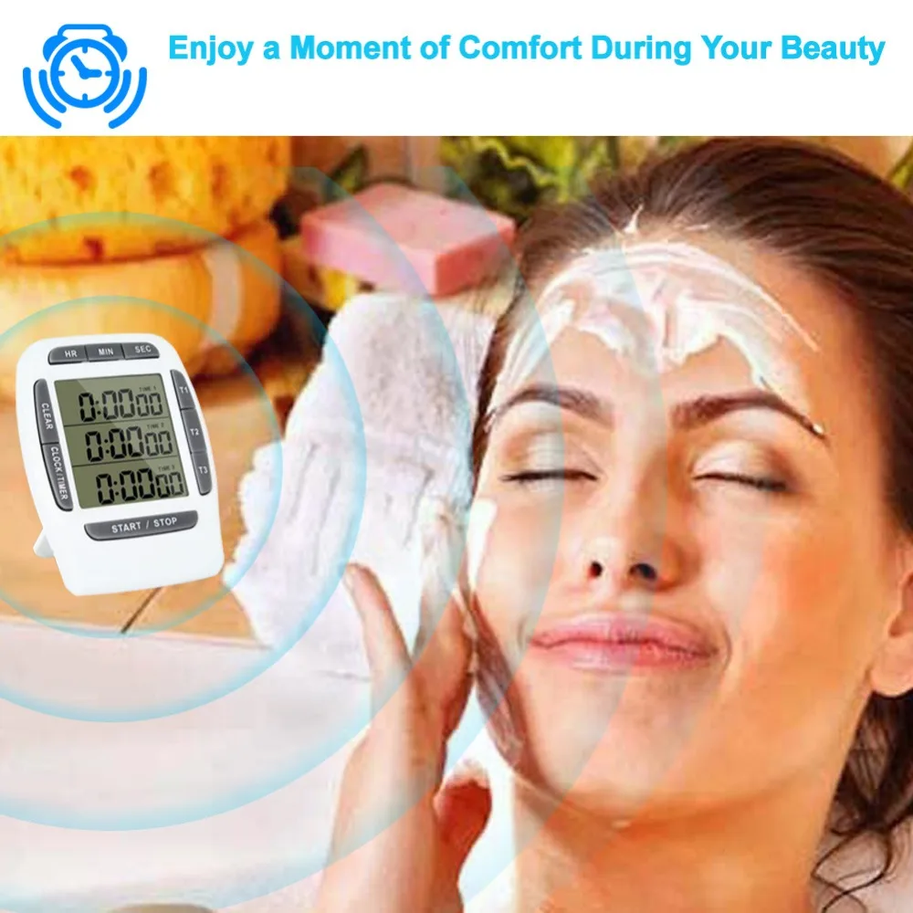 Многофункциональный цифровой ЖК-таймер трехканальный дисплей Кухонный Таймер