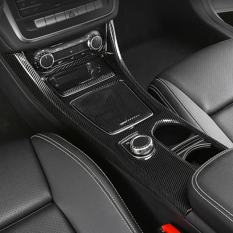 Center Carbon Fiber Украшение панели кондиционера автомобиля для Mercedes Benz GLA X156 CLA C117 2013-18 LHD углеродное волокно цветная центральная консоль рамка наклейка - Название цвета: Center Carbon Fiber