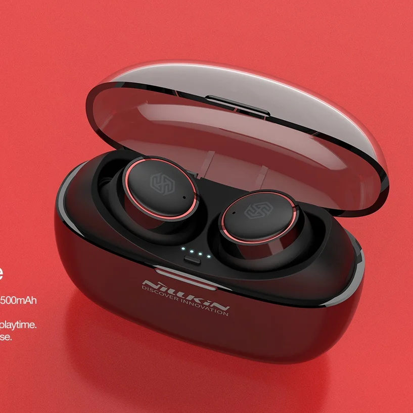 TWS Earphone Red Bluetooth наушники Nillkin TWS Blutooth 5,0 наушники с зарядный чехол микрофон громкой связи Bluetooth гарнитура наушники игровые Беспроводной наушники - Цвет: TWS Earphone Red
