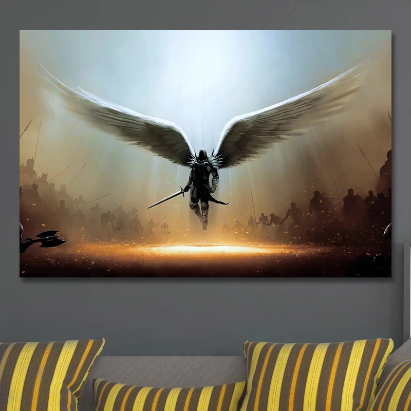 Картина на холсте с ангельскими крыльями Тирелла настенный художественный